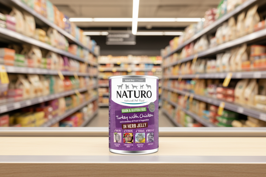 12 X Naturo Turkey With Chicken Cans In Jelly 390G