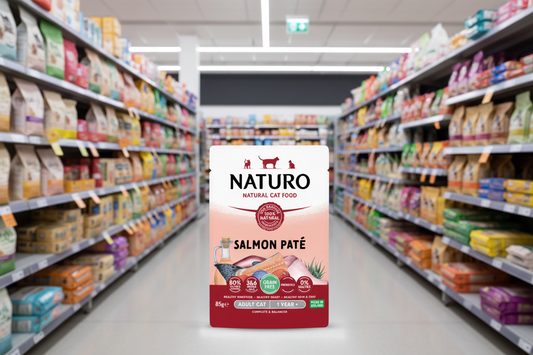12 x Naturo Cat Pouch Salmon Pate - 85GM