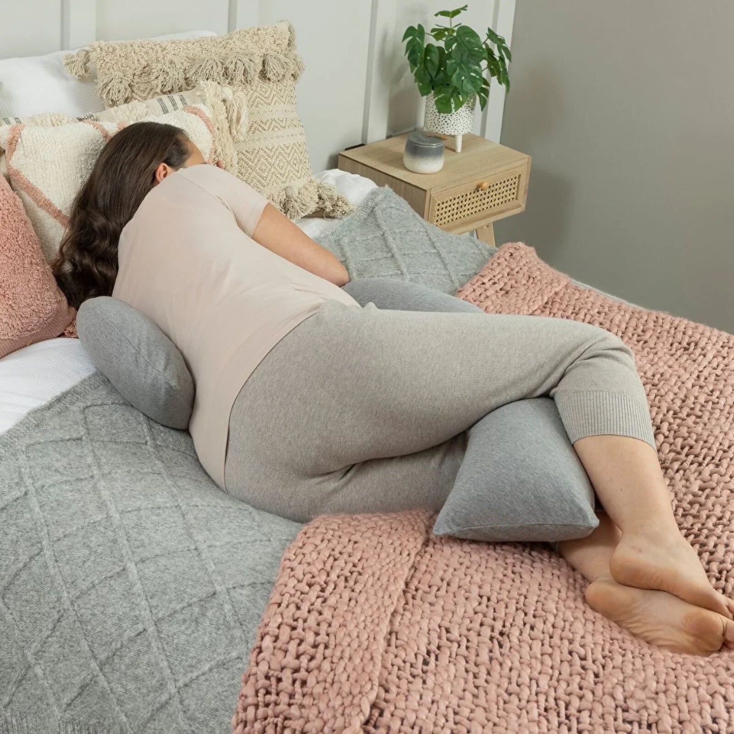 Dreamgenii Support and Feeding Pillow Spare Cover - Grey Marl Cotton Jersey