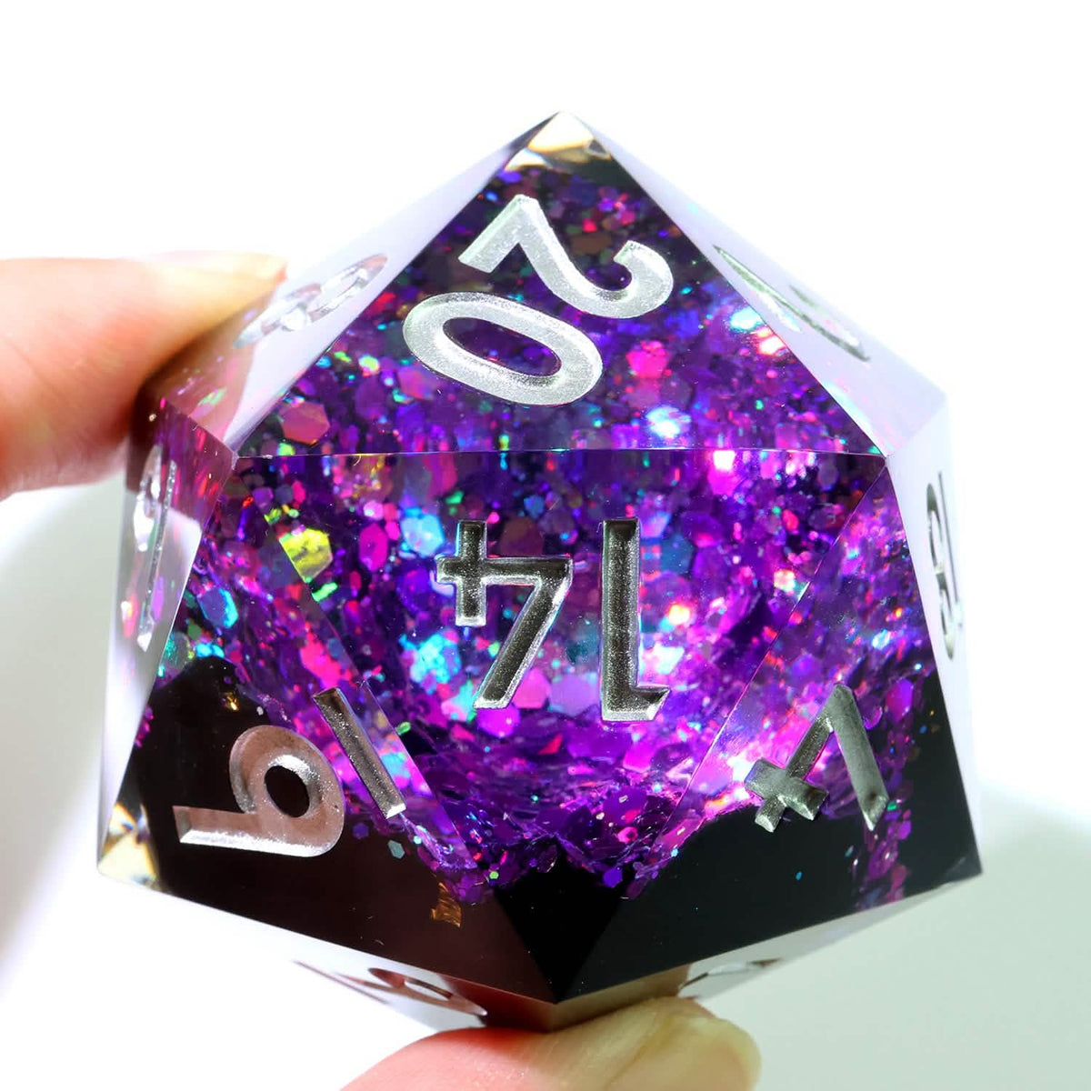 Royal Nebula | 50mm D20 | Oversized Geode Dice | Single Dice