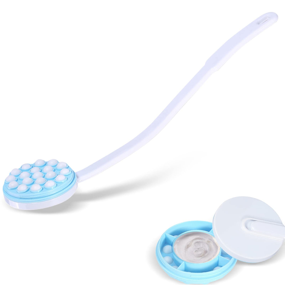 Body Lotion Applicator for Back, Oil Cream Applicator with Long Handle Back Bath Brush Body Massaging Tool Self Application of Sunscreen, Fake Tanner,