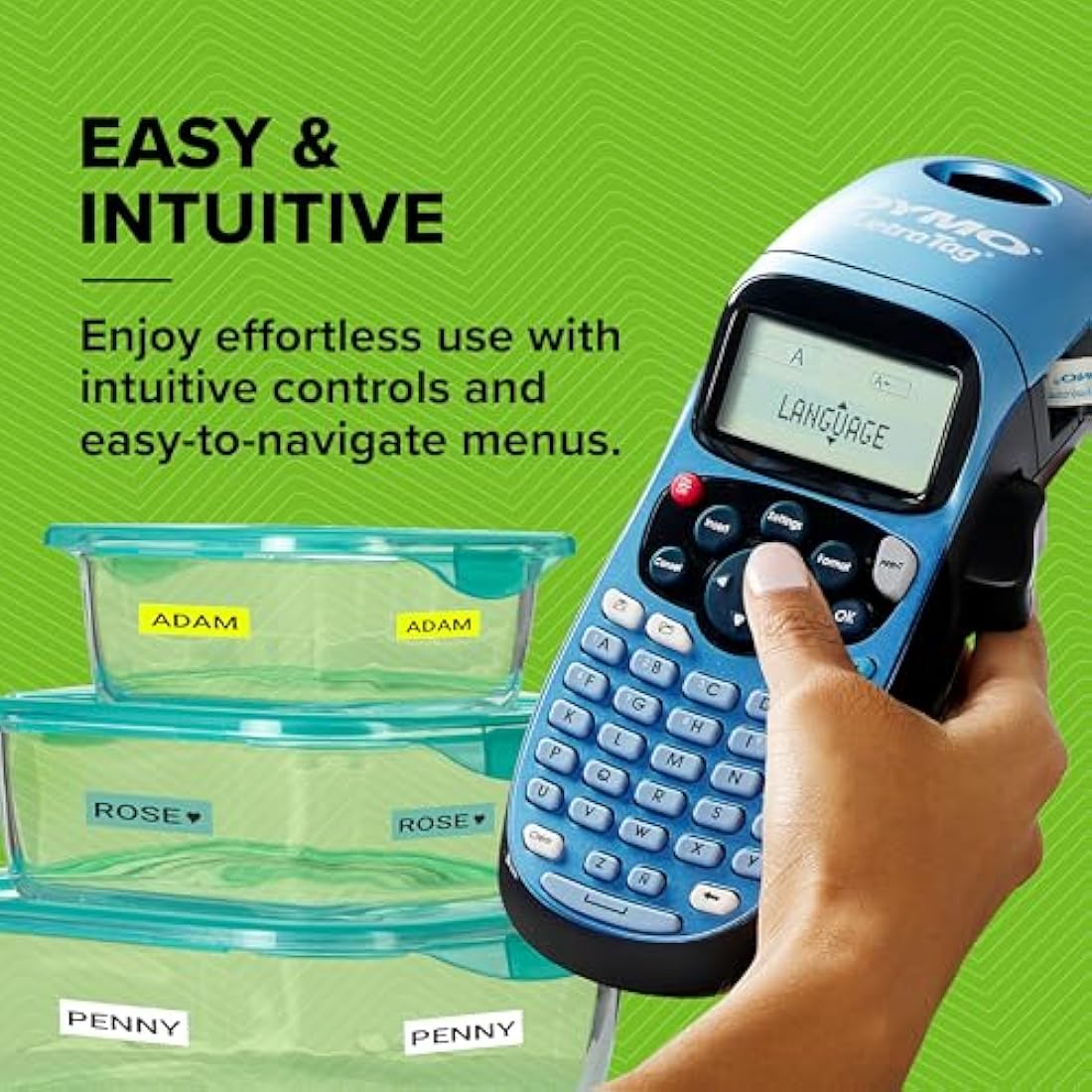 Dymo LetraTag LT-100H Label Maker Starter Kit | Handheld Label Printer Machine | with Plastic, Paper & Clear Label Tape | Ideal for Office or Home