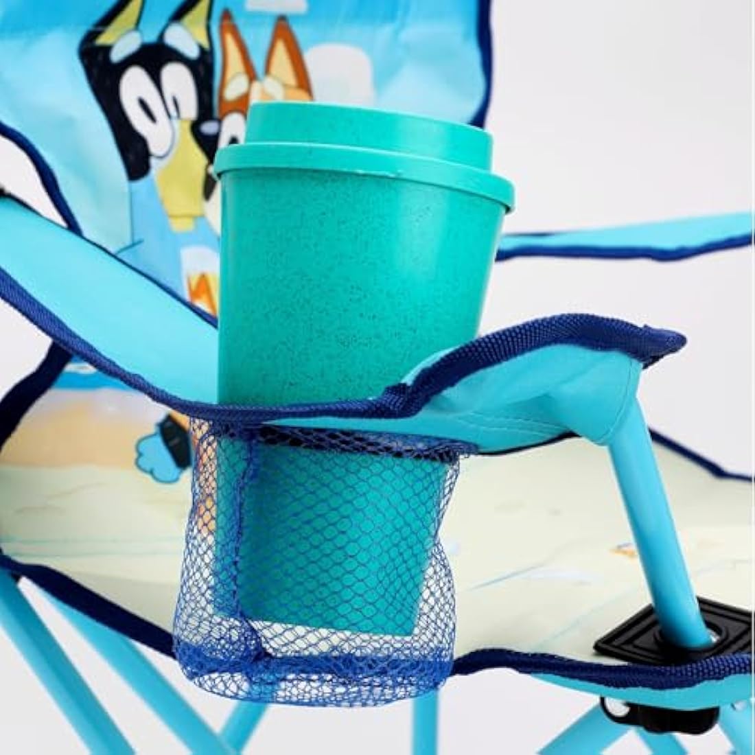 Toyland® Bluey & Bingo Folding Children's Camping Chair With Cup Holder & Storage Bag - Perfect for Camping Trips, Beach & Garden