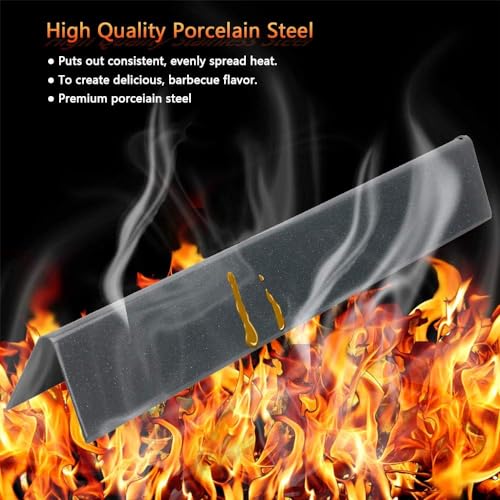 Denmay 44.5 cm Flavorizer Bars for Weber Genesis E310 E320 E330 S310 S320 S330 Grills with Front Controls, Porcelain Steel Heat Plates Burner Cover