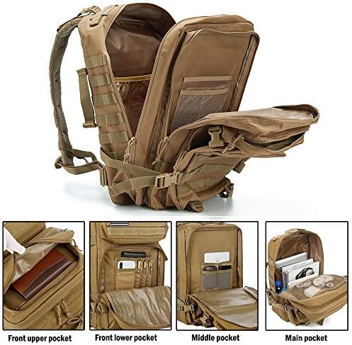 QT&QY 45L Military Tactical Backpacks Molle Army Assault Pack 3 Day Bug Out Bag Hiking Treeking Camouflage Hunting Rucksack