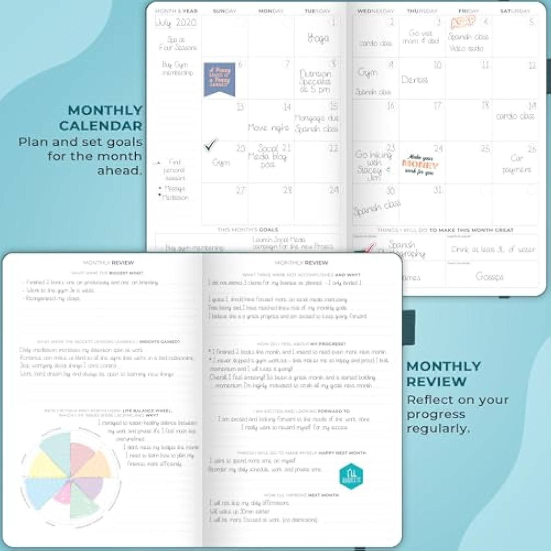 Clever Fox Planner Schedule – Undated Weekly & Monthly Life Planner with Time Slots, Appointment Book & Daily Organizer, A5 (Dark Teal)