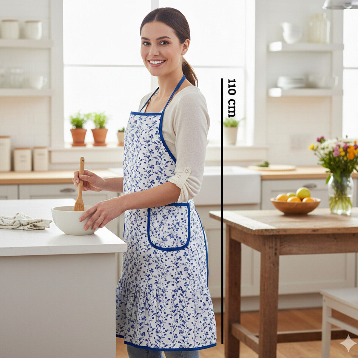 Blue Rose Apron