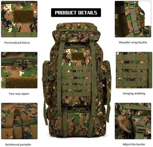 W WINTMING Military Hiking Backpack
