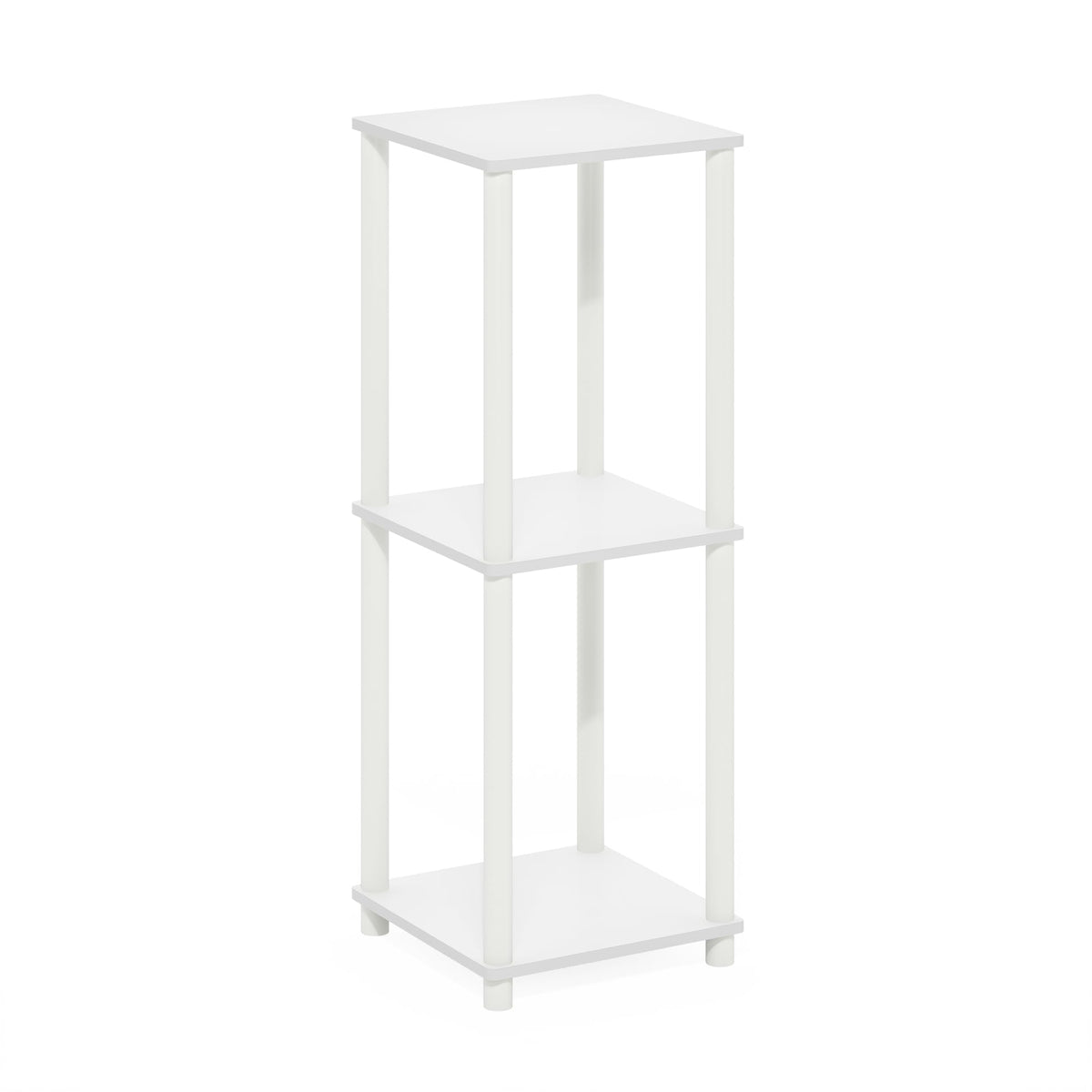 Furinno TURN-N-TUBE Side Table Set of 2, 2-Tier Stackable End Table with Open Shelf, Toolless Night Stand, Bedside Table, for Living Room, Bedroom