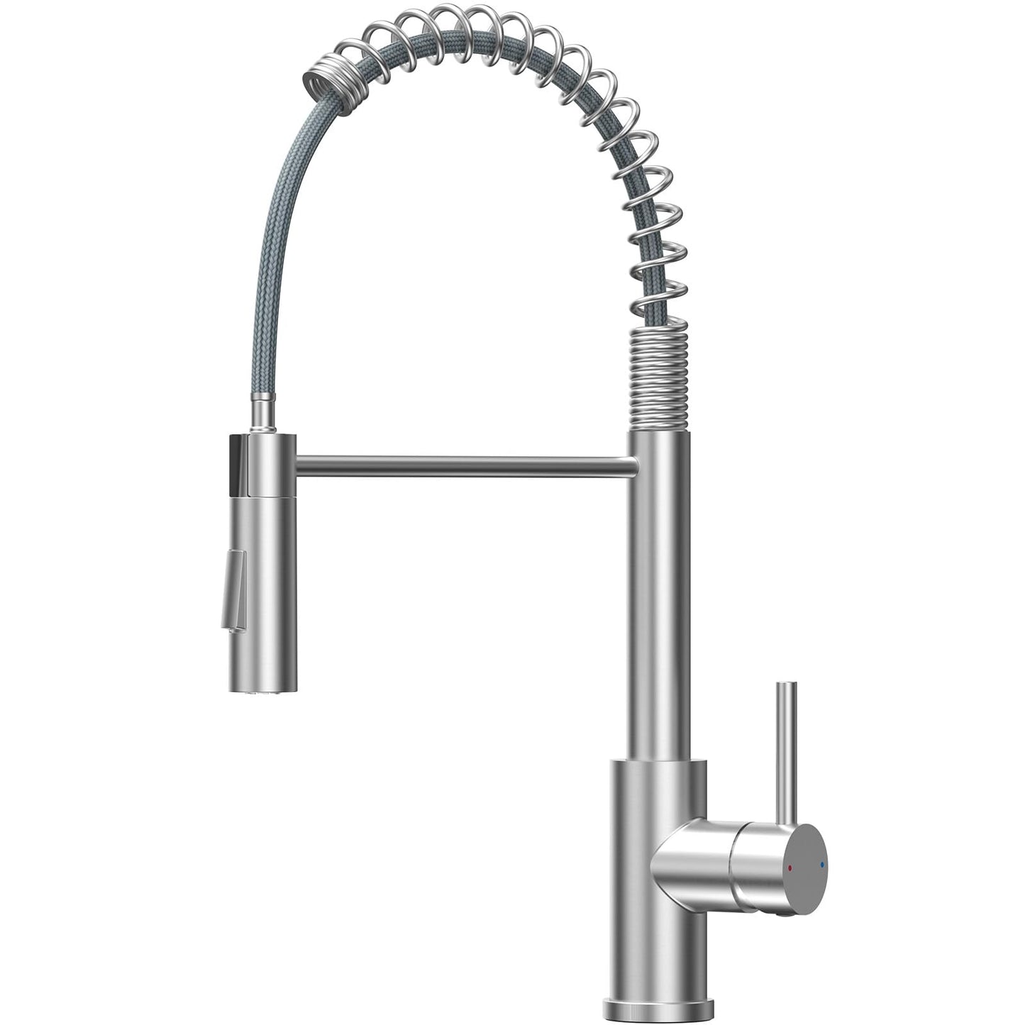 DERW Kitchen Tap with Pull-Out Sprayer, Kitchen Sink Tap with 2 Modes Spray, 360? Swivel Spout, Spring Design for Flexible Reach, Anti-Limescale