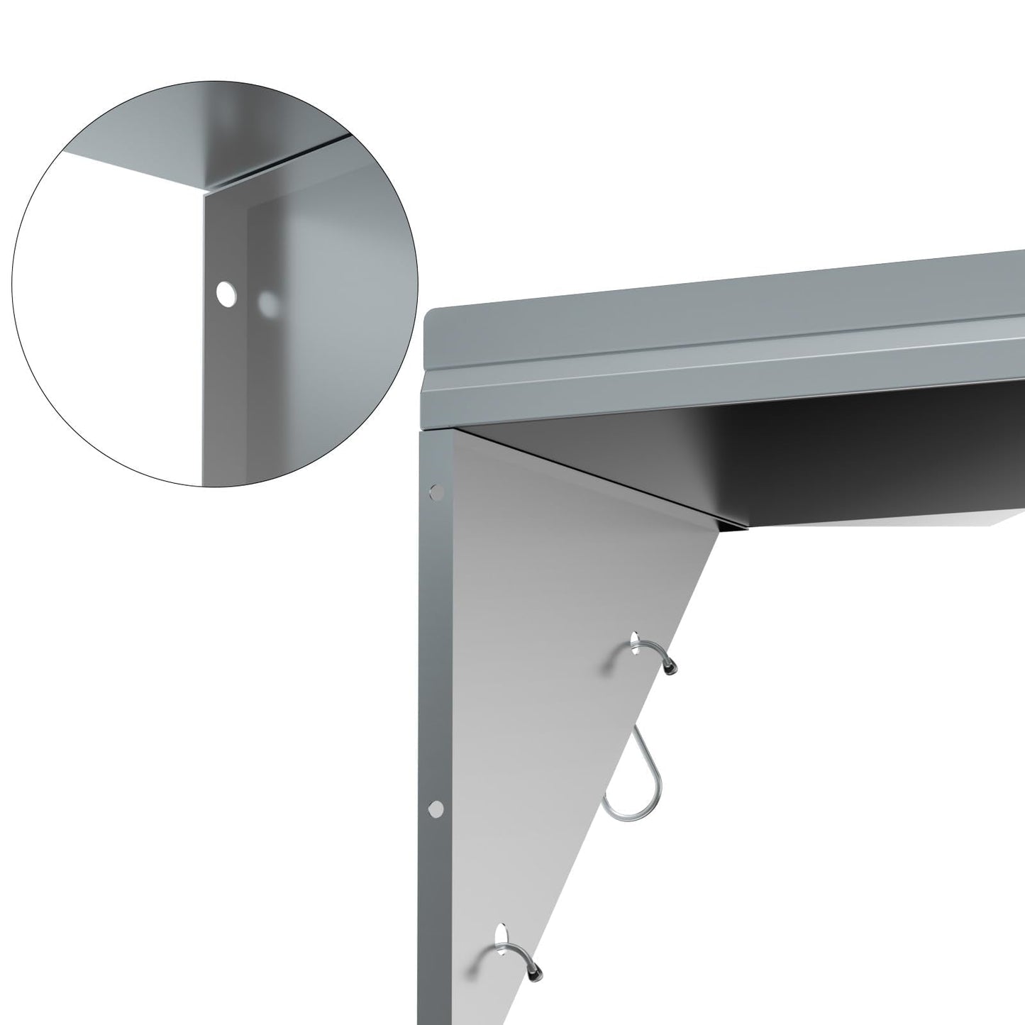 TAIMIKO Stainless Steel Wall Shelf Commercial Kitchen Shelves 100x30cm,2PCS