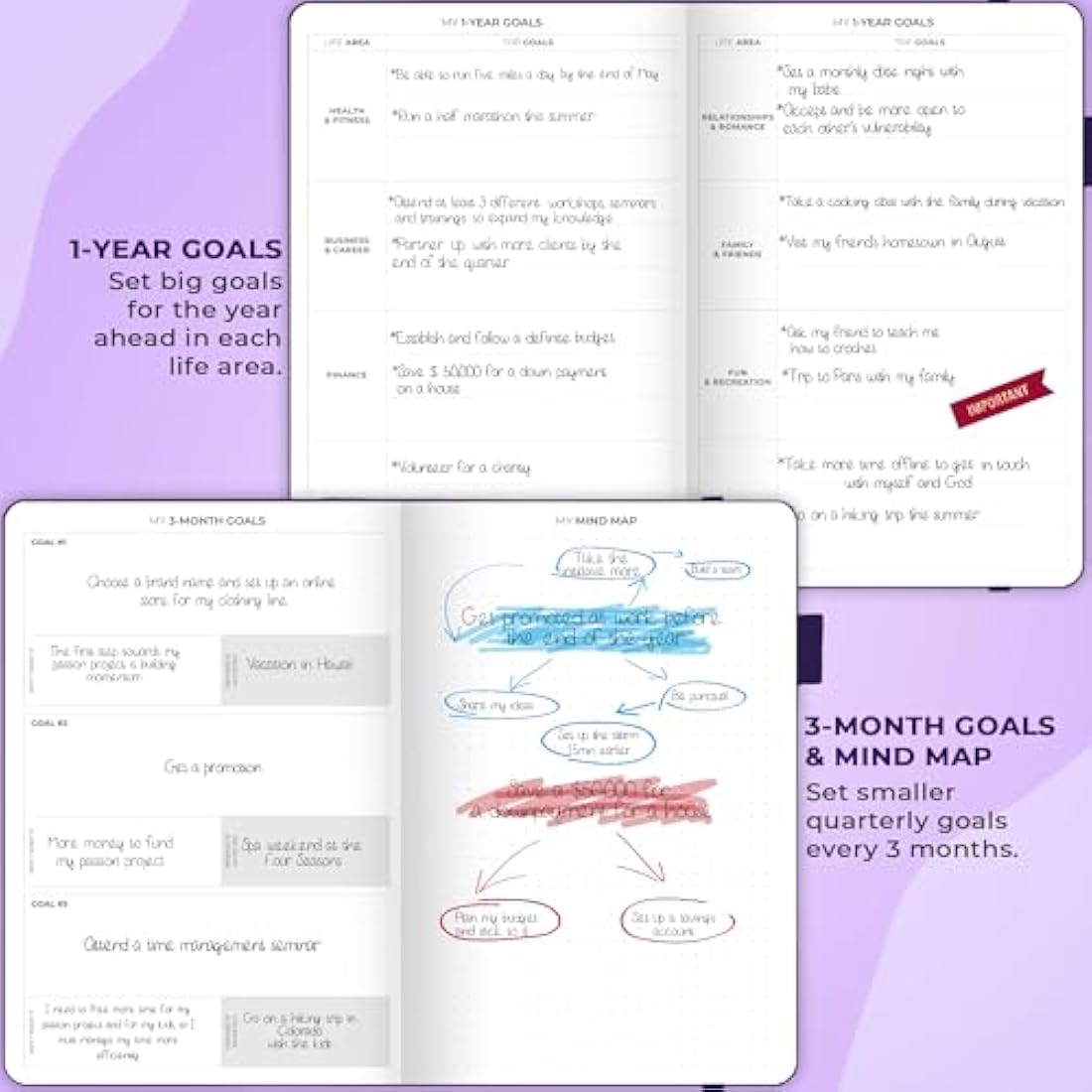 Clever Fox Planner Schedule – Undated Weekly & Monthly Life Planner with Time Slots, Appointment Book & Daily Organizer, A5 (Purple)
