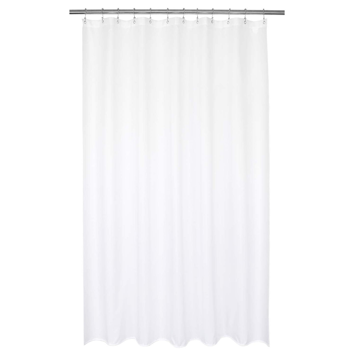 Barossa Design Waterproof Fabric Shower Curtain or Liner 72" W x 76" H - Hotel Quality, Machine Washable, White Shower Curtain Liner for Bath Tub,