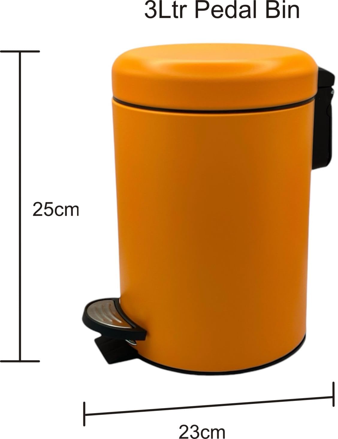 KW Soft Shade Small Round Pedal Bin (Orange, 3 Ltr)