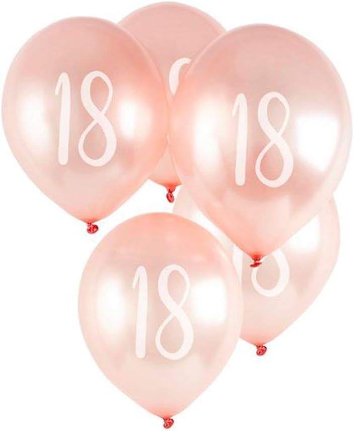 hotyballo Rose Gold 12" Balloon No.18 (5Xpk)