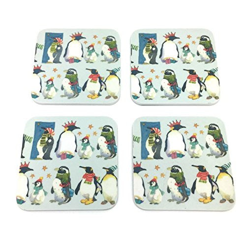 emma ball winter penguins coaster set
