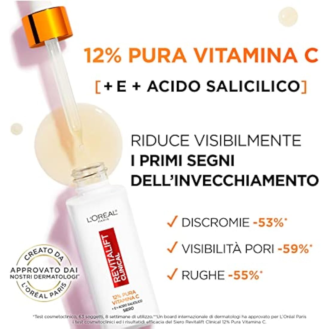 L'Oréal Paris Revitalift Clinical Anti-Ageing Face Serum Formula with 12% Pure Vitamin C E and Salicylic Acid Luminous and Uniform Skin - 2 Bottles 30ml