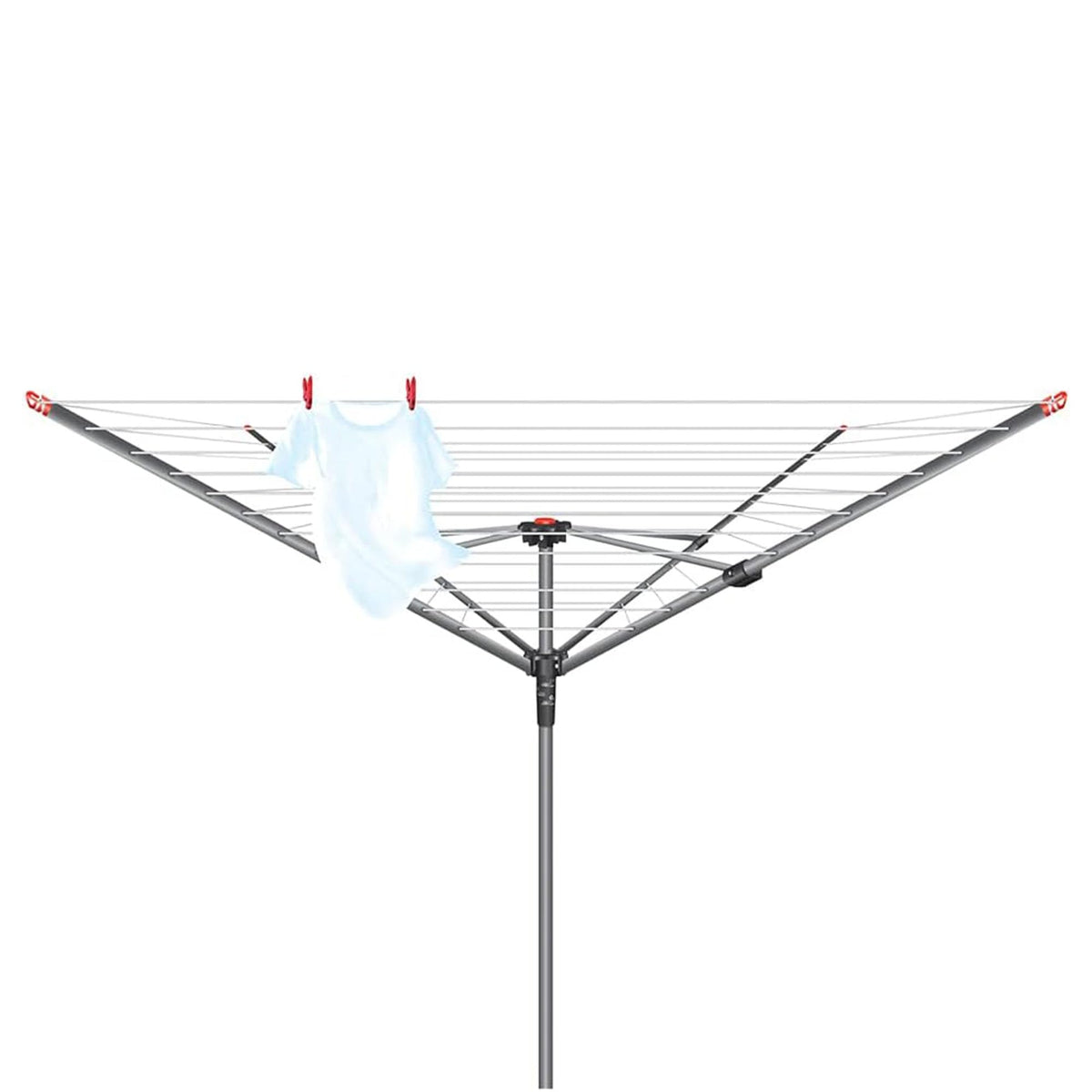 Vileda 4 Arm Rotary Dryer, Outdoor Clothes Airer with 45m washing Line, Silver