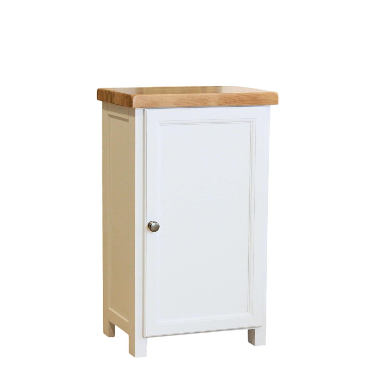 GROF GROFurniture Snow White Slim Cabinet, Bathroom Storage Cabinet, Oak Painted Kitchen Cupboard, Hallway Storage Unit, Storage Cupboard