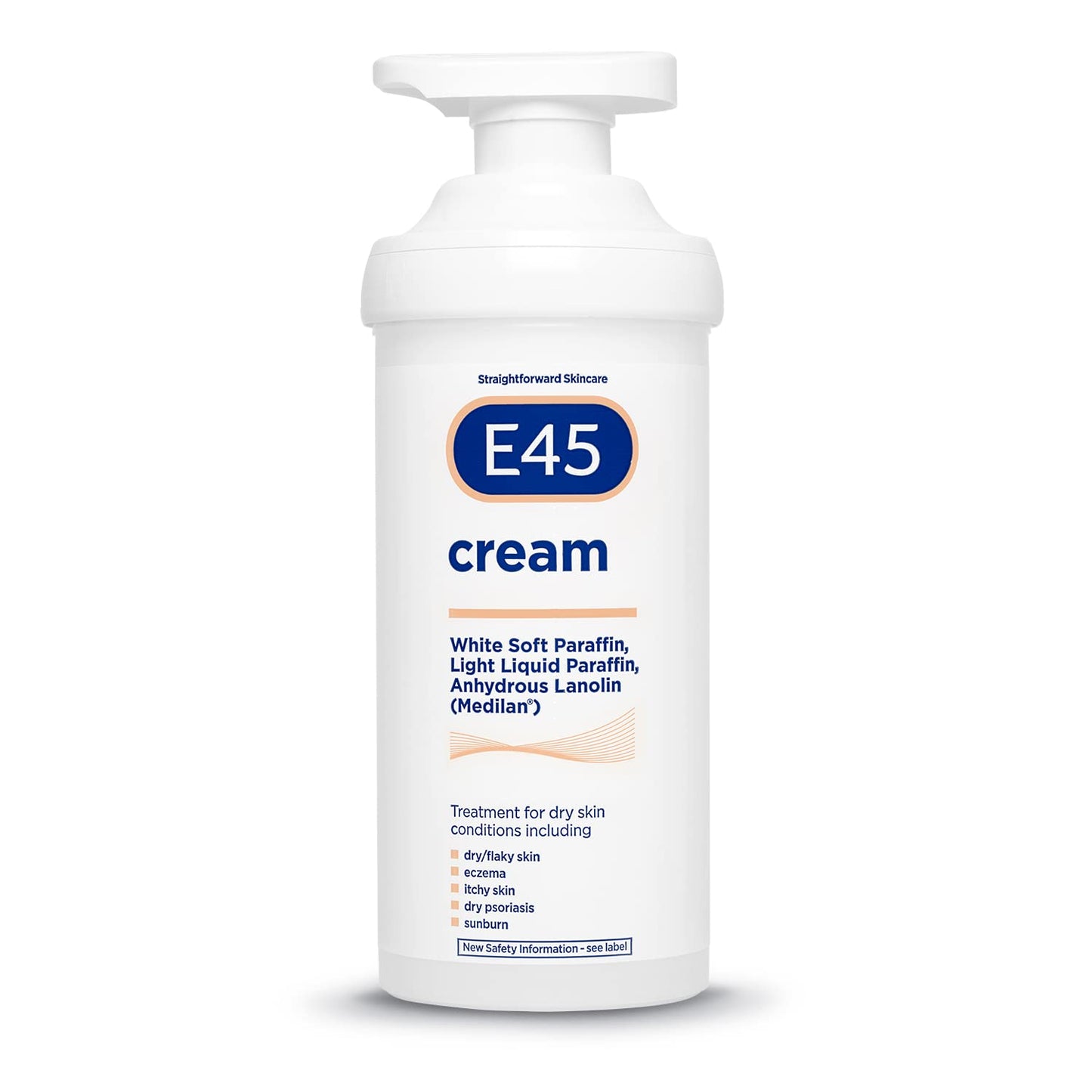 E45 Moisturising Cream 500g - Emollient Lotion for Dry, Itchy & Sensitive Skin - Soothing Eczema Relief Cream - Non-Greasy, Fast Absorbing,