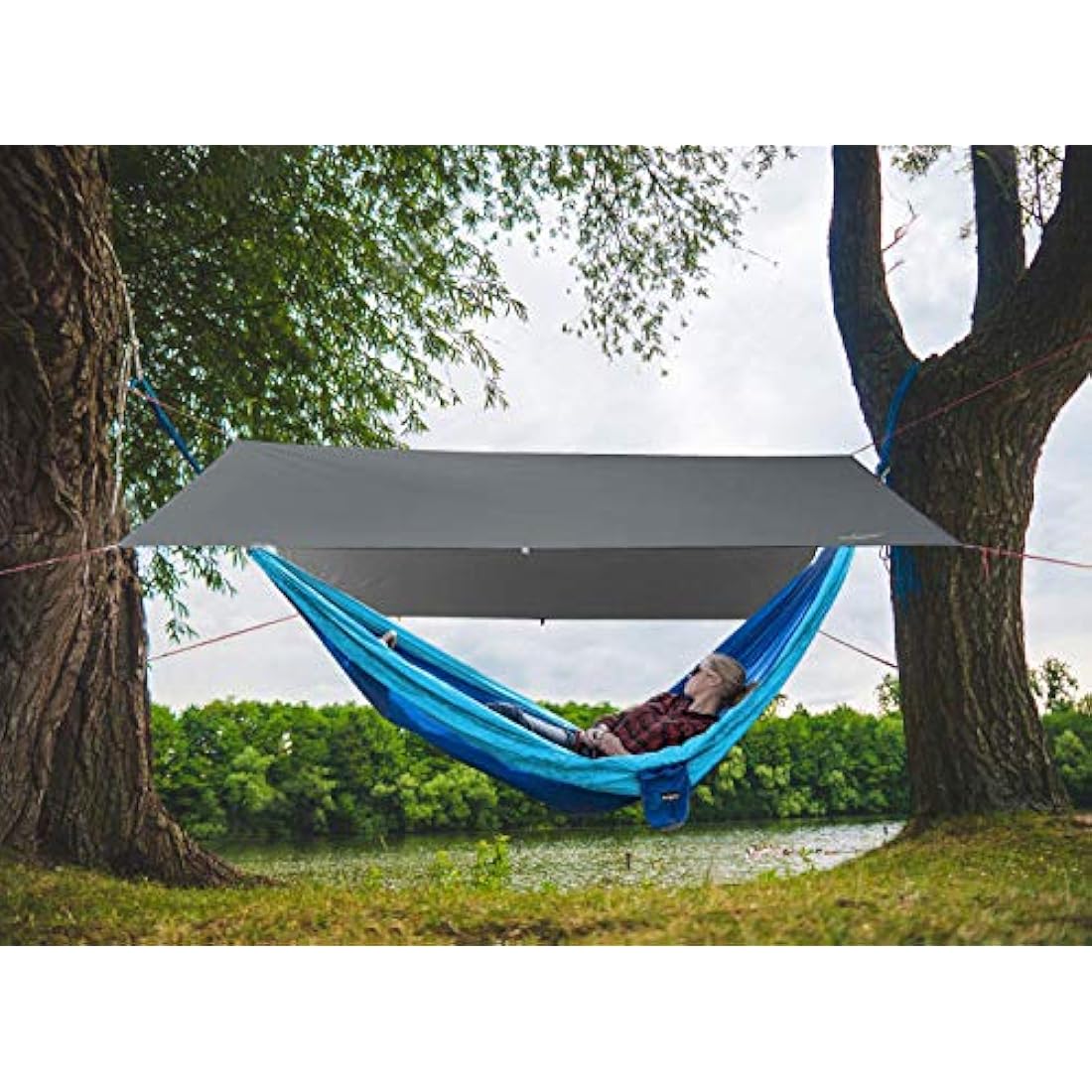 Unigear Tarp Rain Fly Tarp Waterproof Tent Cover Hiking Shelter Foldable Lightweight Waterproof for Camping and Protection Against Rain, Snow and Sun
