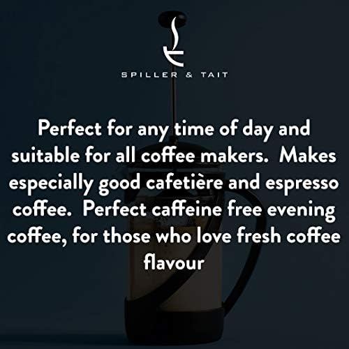Spiller & Tait Sparkling Water Decaffeinated Coffee Beans 1kg Bag – Fairtrade and Fresh Roasted – Suitable for All Coffee Machines