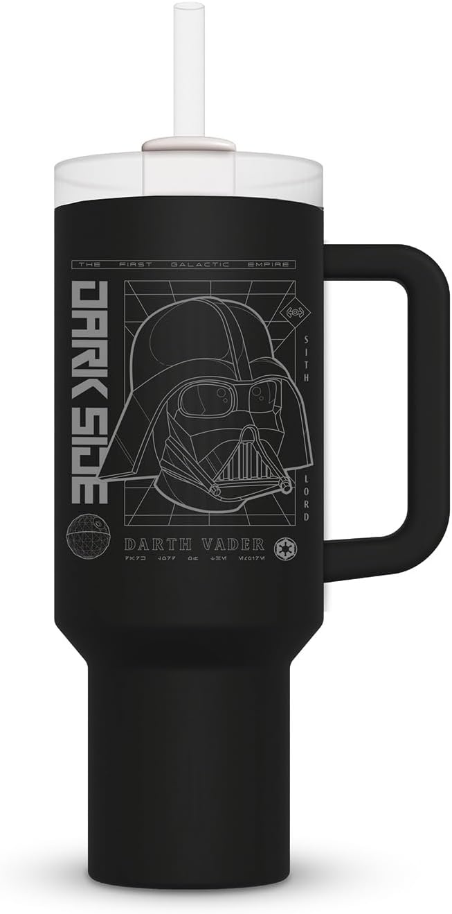 Darth Vader Star Wars Bottle, Black, New but missing straw, scruffy packaging