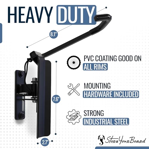 StoreYourBoard Swivel Bike Wall Rack, Garage Hanger Hook