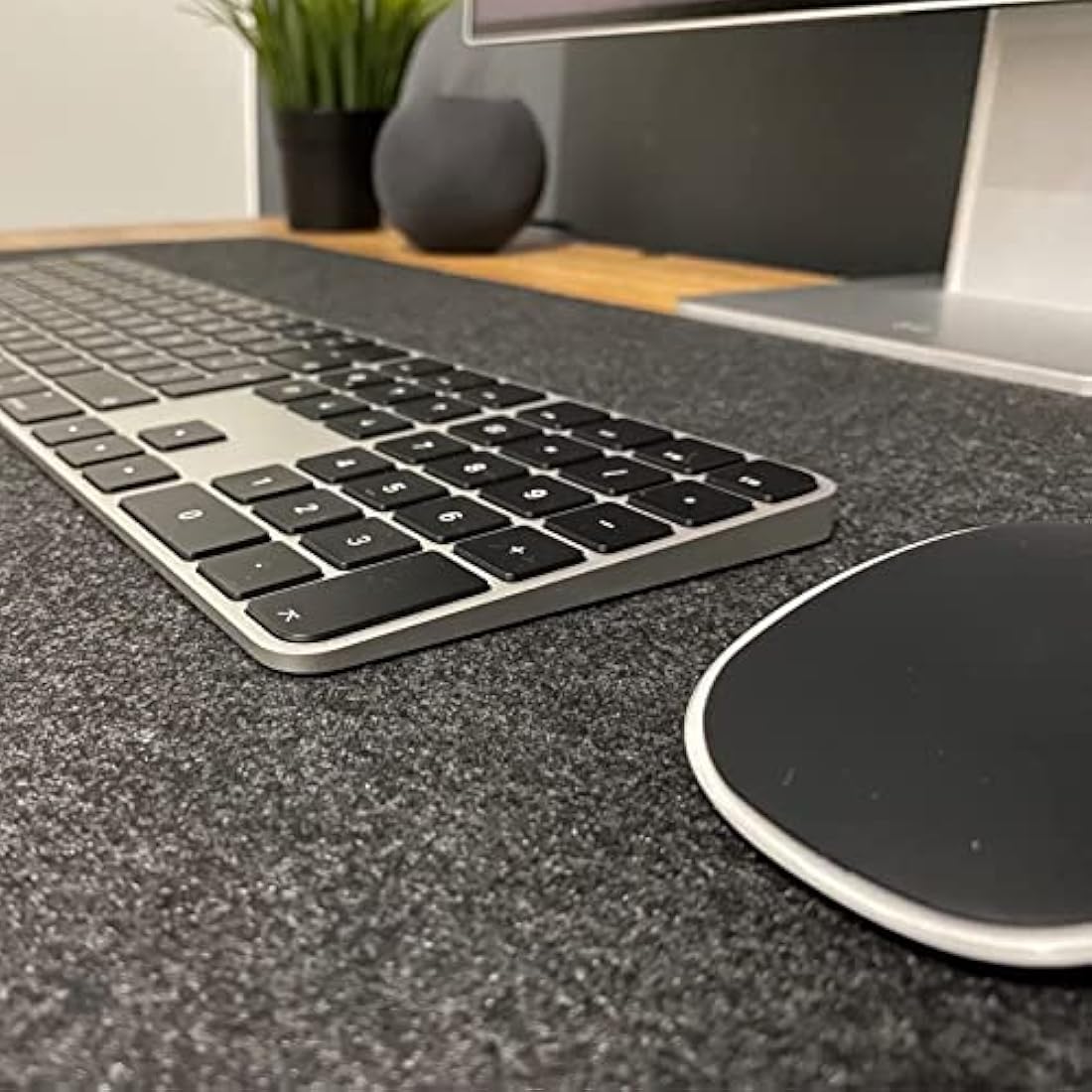 DawnTrees Desk Mat | Felt Desk Pad Protector | Office Felt Desk Mat | Keyboard Pad | Extra Large Mouse Pad… (Dark Grey, 90x40cm)