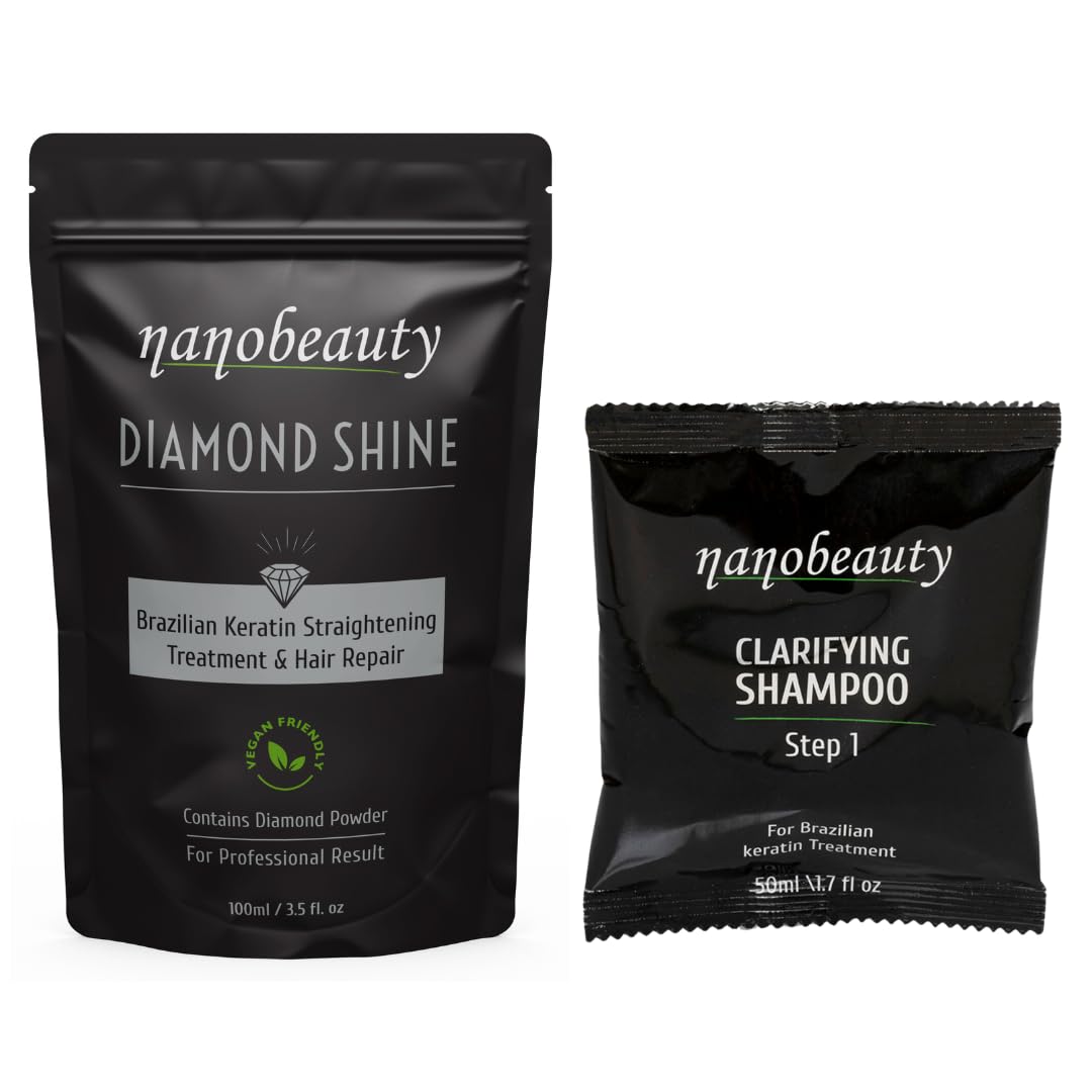 Nanobeauty Brazilian Keratin Hair Treatment, 150ml, Home Kit, Blow dry, Smoothing Straightening with Argan Oil, Vegan Friendly Professional Results 1