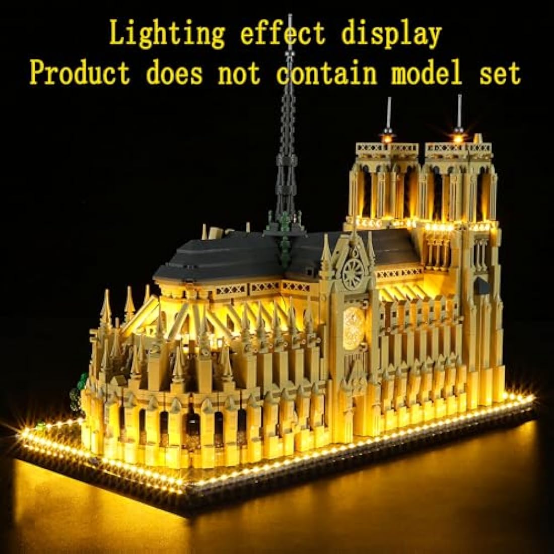 GEAMENT LED Light Kit Compatible with LEGO Notre Dame de Paris - Lighting set for Architecture 21061 (Model Set Not Included)
