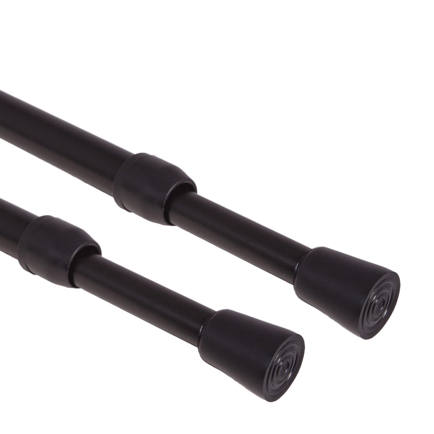 GCurtain 2PCS Shower Curtain Pole No Drilling, Tension Pole, Net Curtain Rod, 27-47 Inch, 1/2 Inch Diameter, Rubber Cap on Either End, Black