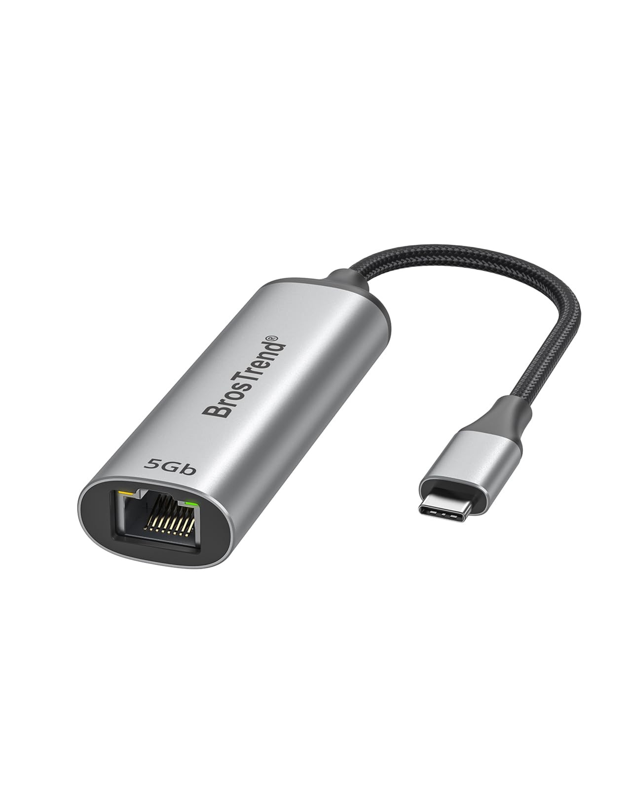 BrosTrend 5Gb USB C to Ethernet Adapter, Aluminum USB 3.2 Type-C to RJ45 Network Adapter Plug & Play for Windows MacOS etc. Compatible with Laptop