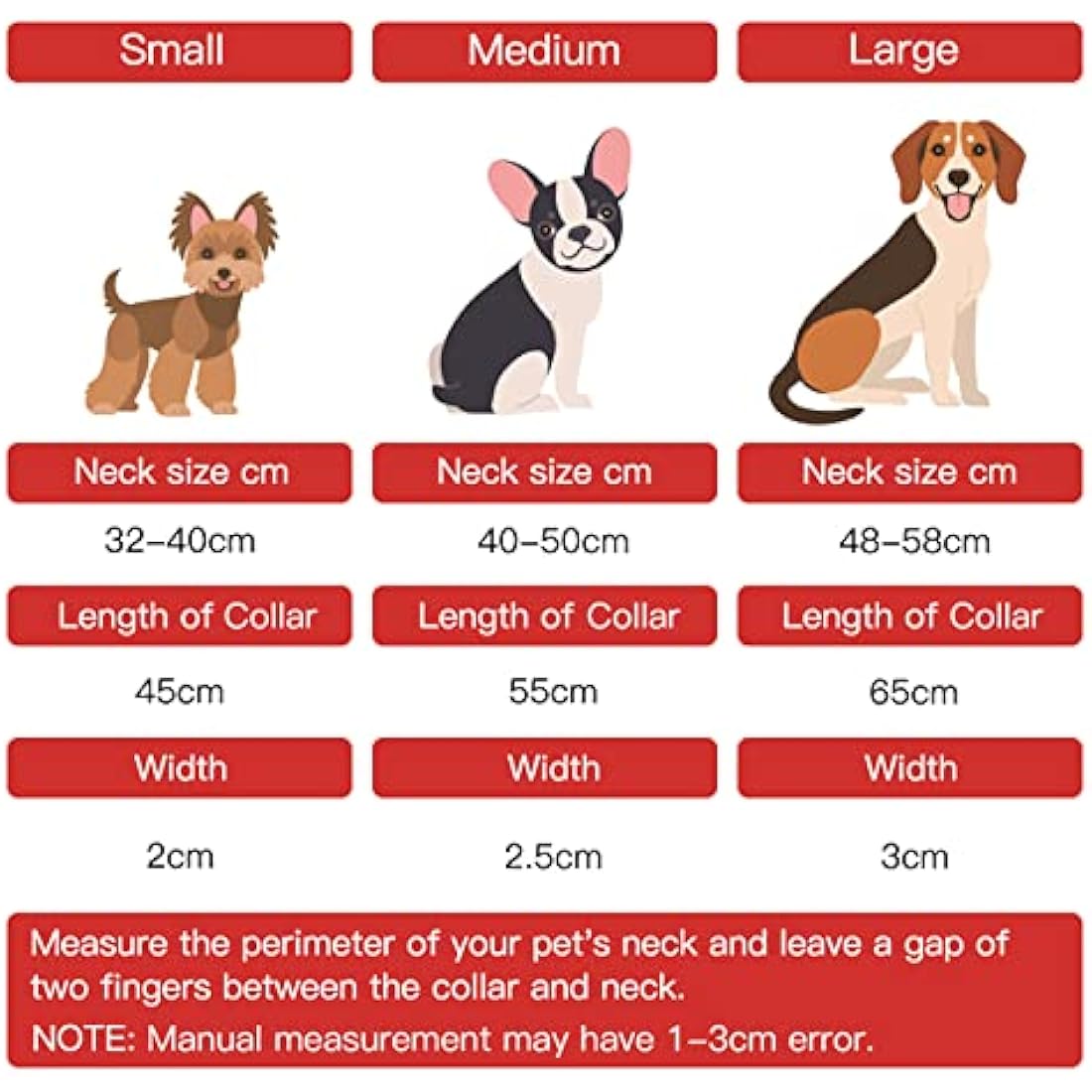 OFHome Dog Collar Leather Red Soft Padded Comfortable Adjustable Strong Pet Collars Best for Small Medium Large Dogs with Heavy Duty Buckle (Red, S)