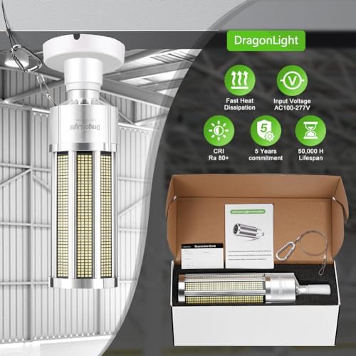 200W Super Bright Corn LED Light Bulb Fanless(1200 Watt Equivalent) - E40 Large Base Commercial Grade LED Lamp - 5000K Daylight 27,000 Lumens for High Bay Area Lighting