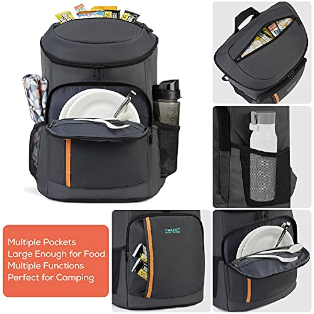 TOURIT Cooler Backpack 30 Cans Lightweight Insulated Backpack Cooler Leak-Proof Soft Cooler Bag Large Capacity for Men Women to Picnics, Camping, Hiking, Beach, Park or Day Trips