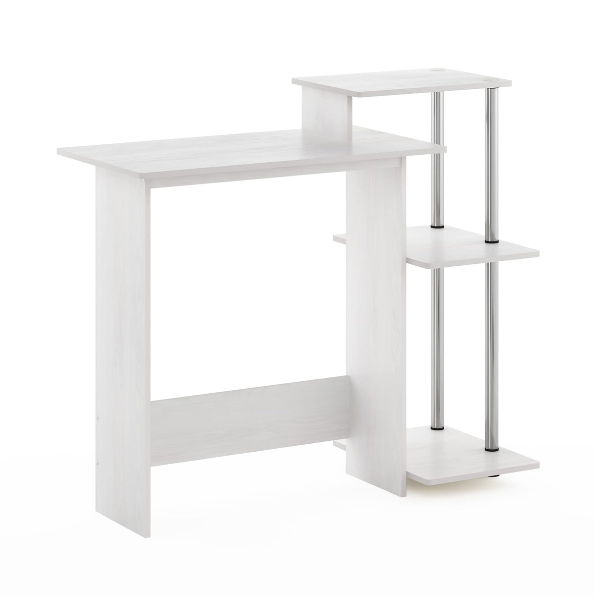 Furinno Efficient Home Laptop Notebook Computer Desk, Study Desk, Writing Desk, White Oak/Stainless Steel
