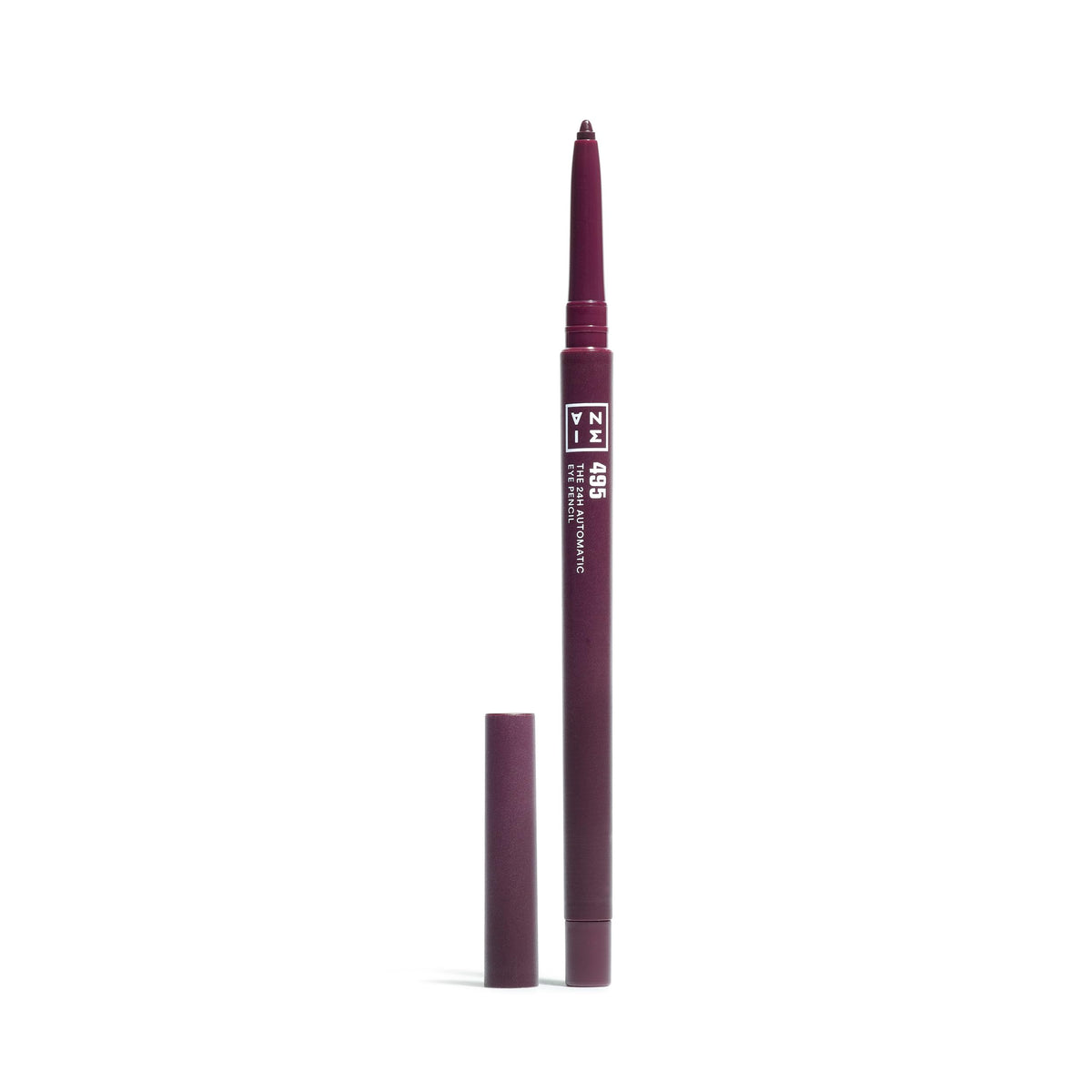 3INA MAKEUP - The 24H Automatic Eye Pencil 495 - Aubergine - Creamy Long Lasting Eyeliner Waterproof - Sharpener & brush