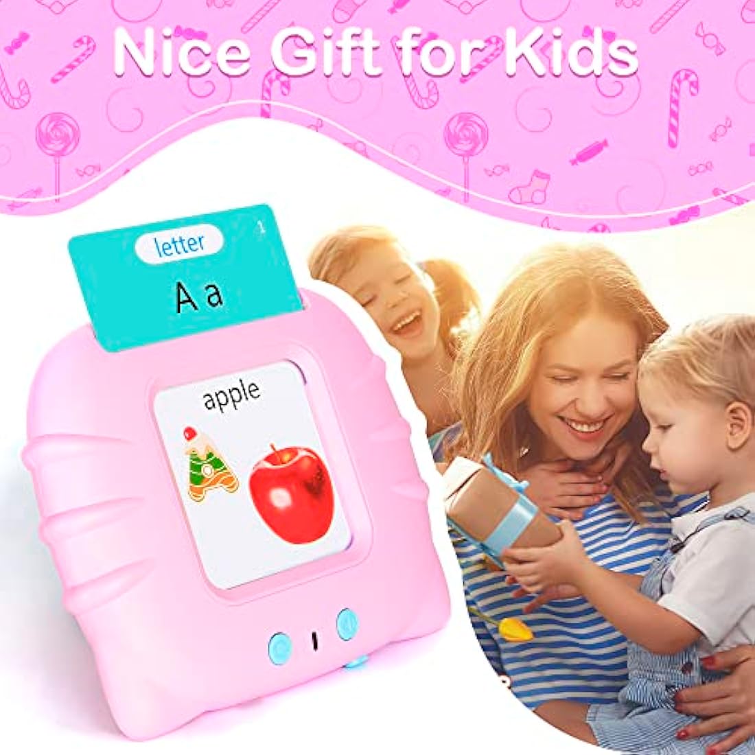 Talking Flash Cards Early Educational Toys for 3 4 5 6 Year Old Baby Boys Girls, Preschool Learning Reading Machine with 224/510 Words, Montessori Interactive Gift for Kids Toddlers