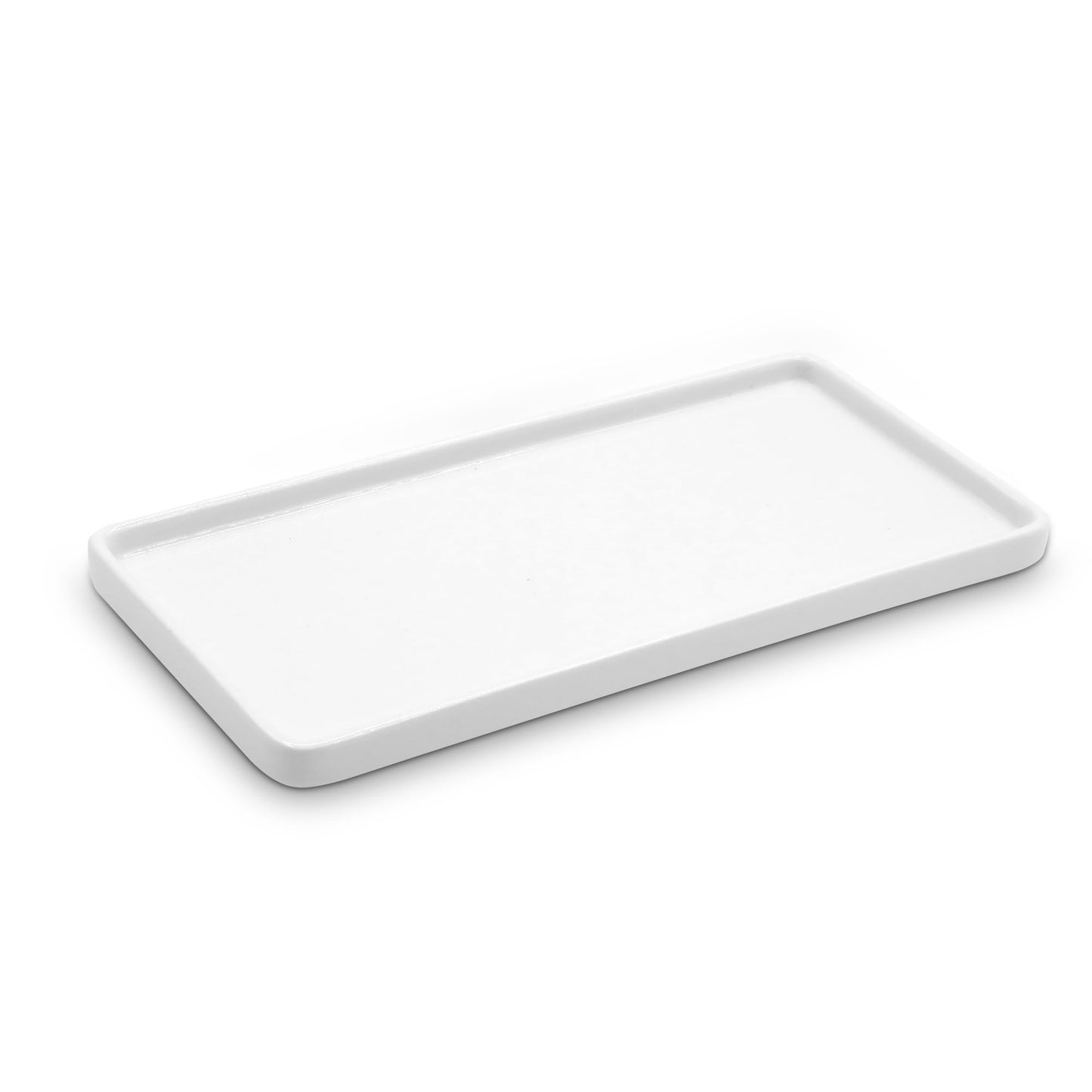 LoeJan 8" Bathroom Tray, Ceramic Vanity Dish for Counter Kitchen Soap Perfume Candle, Small Organizer Plate for Home Decor Plan