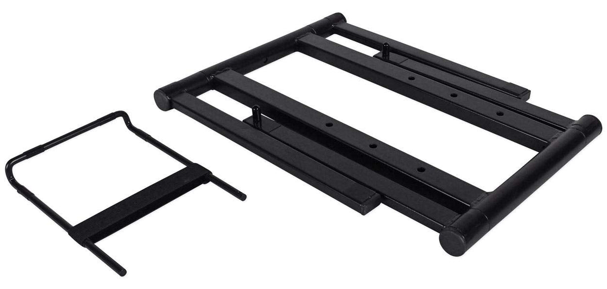 Rockville RLS2400 Lightweight Folding DJ Laptop Stand, Adjustable Height, Extra Shelf, Travel Bag, for DJs and Mobile Performers