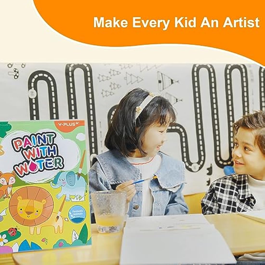 YPLUS Water Colouring Book for Children Painting Watercolour Paint Set Paper for Kids, Magic Book Arts and Crafts Gift for Drawing - Animals