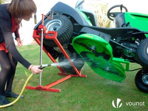 VOUNOT Ride on Mower Jack Lift, Telescopic Maintenance Jack for Lawn mowers and Garden Tractors, Weight Capacity 400kg, Red