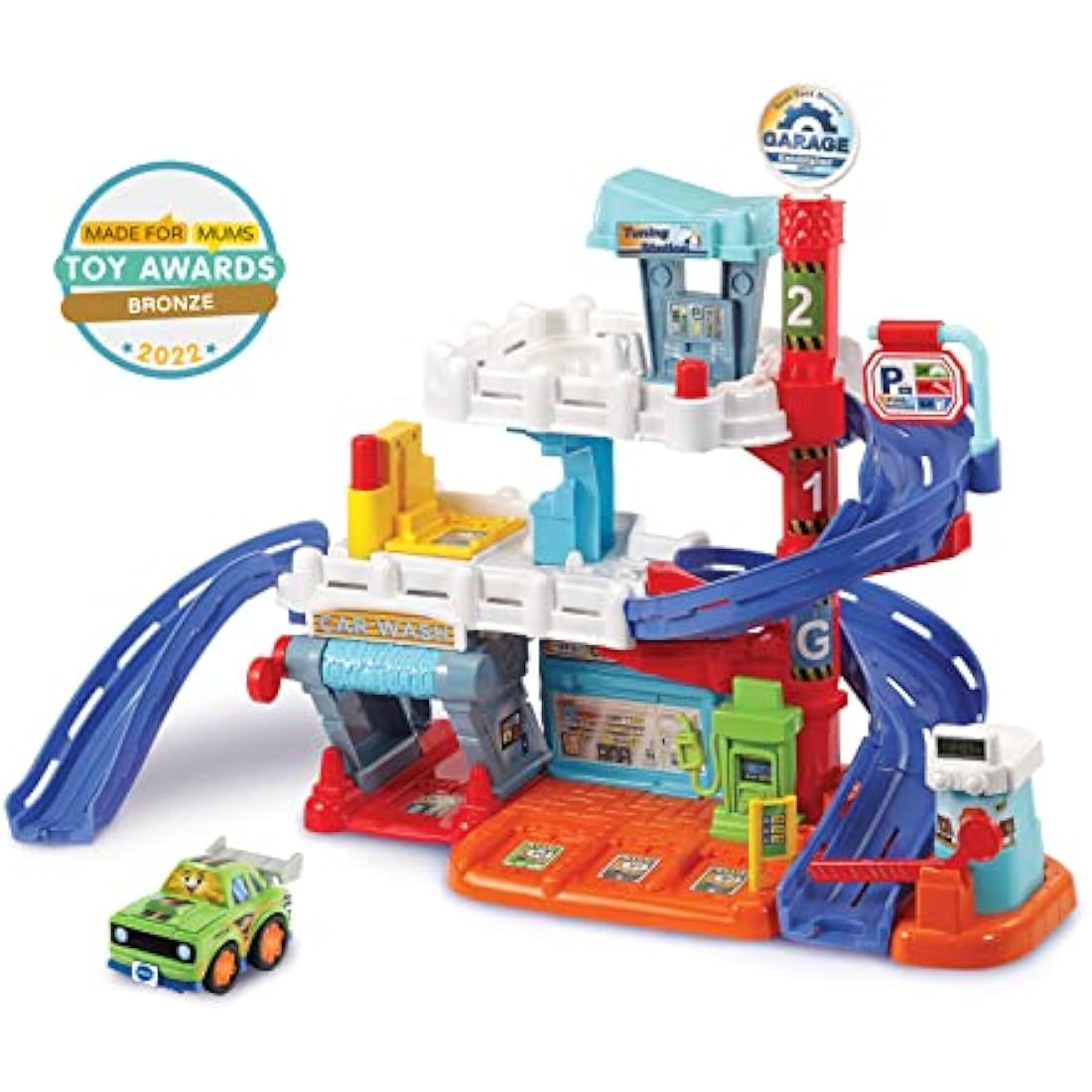 VTech Toot-Toot Drivers Fix & Fuel Garage, Car Tracks Kids With Lights And Sounds, Musical Toy, Suitable Boys & Girls 12 Months, 2, 3, 4 + Years, English Version