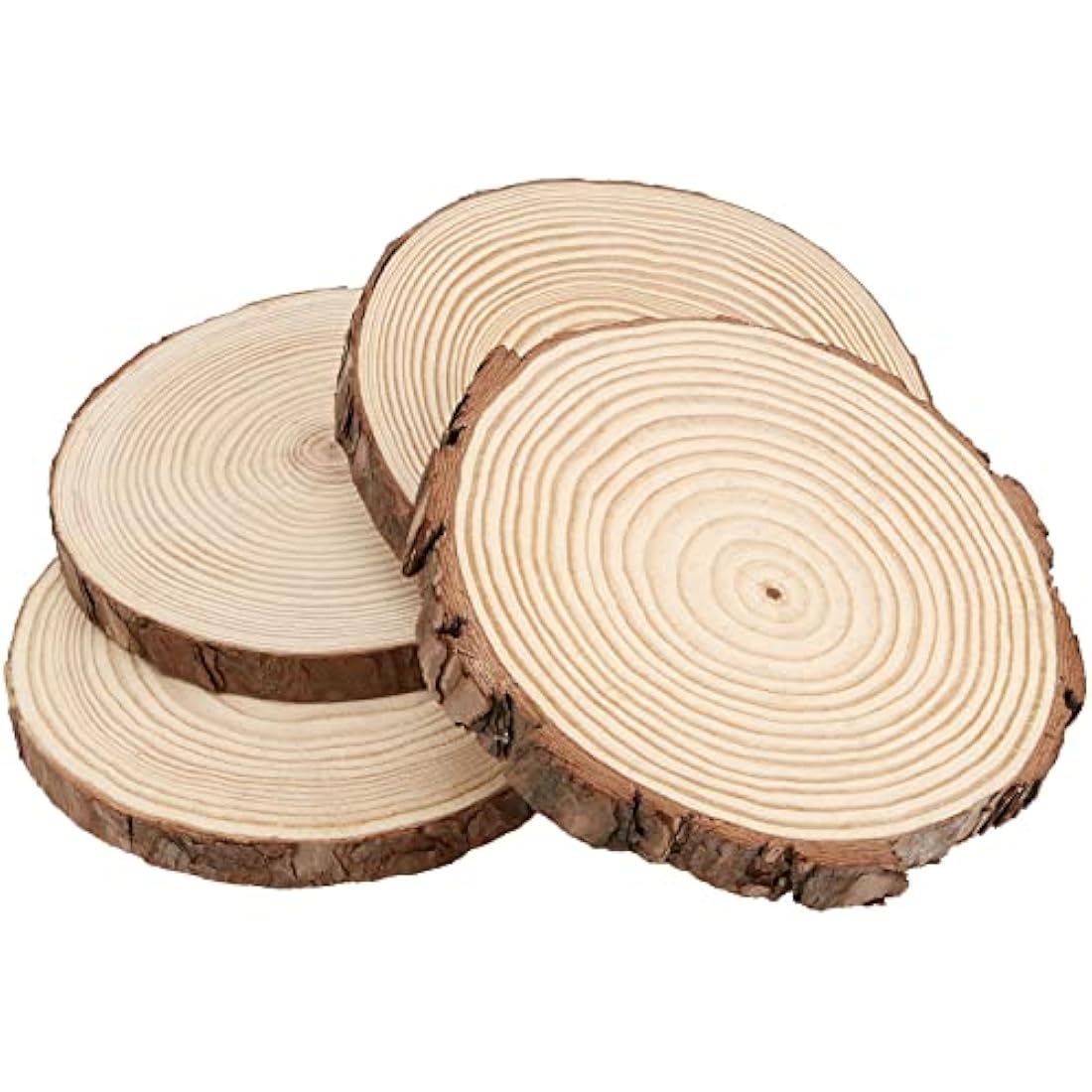 MUKLEI 10 PCS 18-20cm Natural Wood Slices, No Hole Wooden Log Slices, Unfinished Log Wooden Circles Wood Discs for Arts, DIY Crafts, Christmas Ornaments, Wedding Decoration, Wood Coasters
