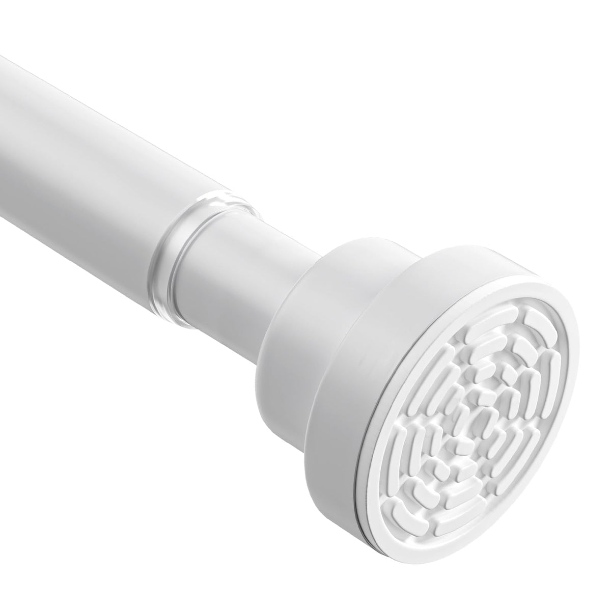 Shower Curtain Pole Extendable Curtain Poles 115-198 Cm Tension Rods For Curtains Extendable No Drill Shower Curtain Rail Non-Slip White Shower Pole