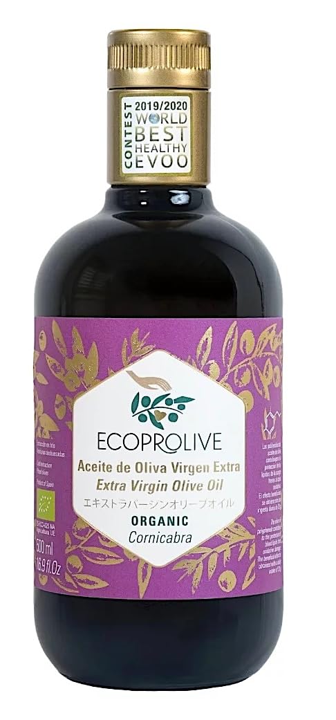 Organic High Polyphenol Extra Virgin Olive Oil Premium 500 ml - Lab Tested - Rich in Antioxidants - Early harvesty - Cold Pressed without Pits (Seed