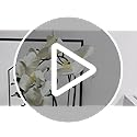 Olrla White Artificial Orchid Flowers in Pot, Faux Butterfly Orchids for Home Office Bathroom Decoration Table Centerpieces (White 2)