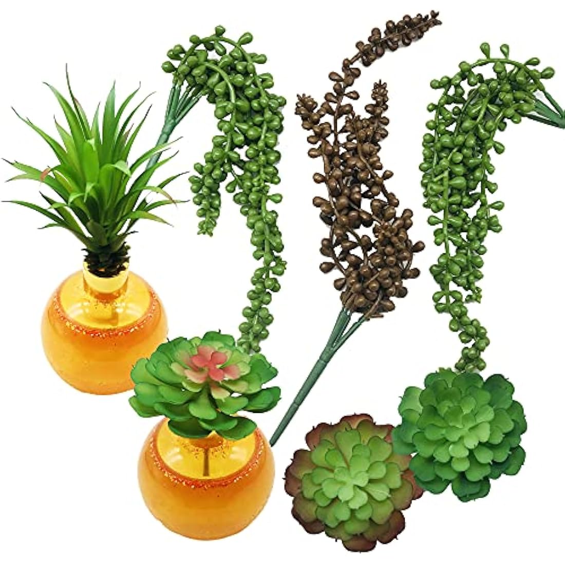 NA Woohome Fake Artificial Succulent Plants, 15 PCS Assorted Artificial Succulent Realistic Succulents Pick Bouquet String of Succulent Faux Succulents Floral Arrangement