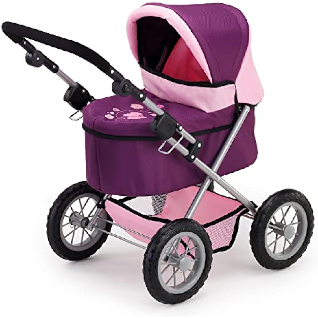 Bayer Design 13057AA Dolls Pram Trendy, stroller, foldable, height-adjustable handle, bag